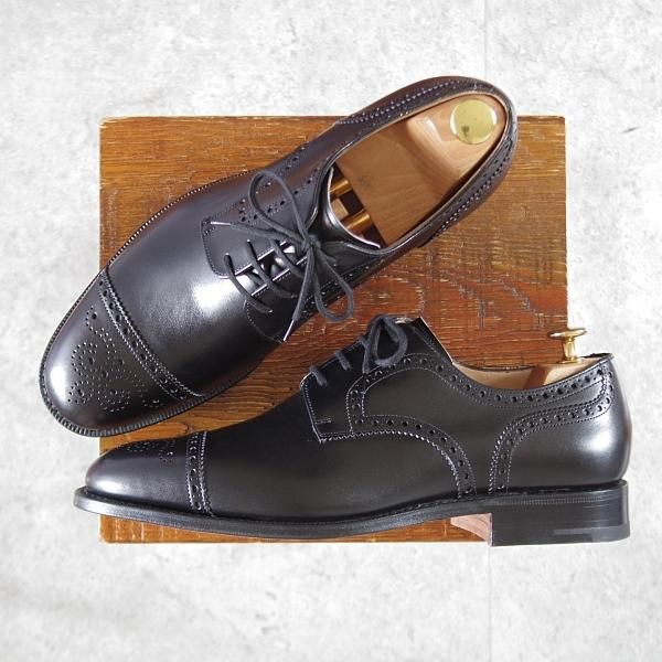 未使用★チャーチ 80G/UK8【貴重★100ラスト/CADWELL/セミブローグ】カーフ/黒/メンズ/Church'★k324