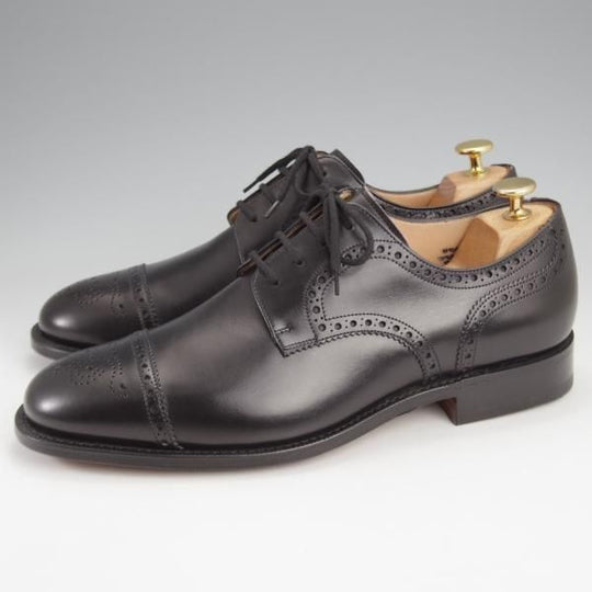 未使用★チャーチ 80G/UK8【貴重★100ラスト/CADWELL/セミブローグ】カーフ/黒/メンズ/Church'★k324