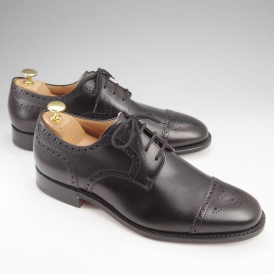 未使用★チャーチ 80G/UK8【貴重★100ラスト/CADWELL/セミブローグ】カーフ/黒/メンズ/Church'★k324