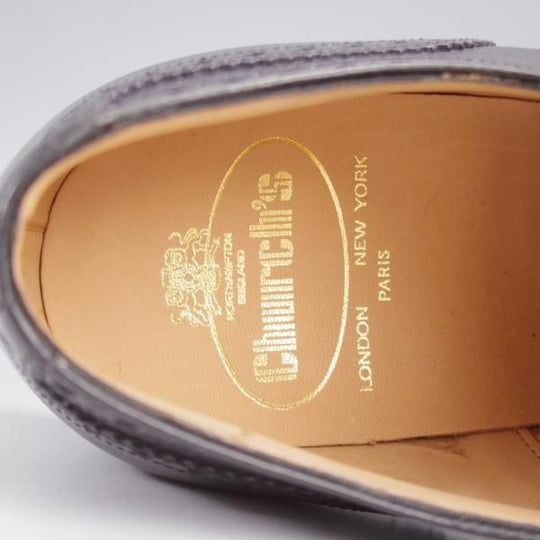 未使用★チャーチ 80G/UK8【貴重★100ラスト/CADWELL/セミブローグ】カーフ/黒/メンズ/Church'★k324