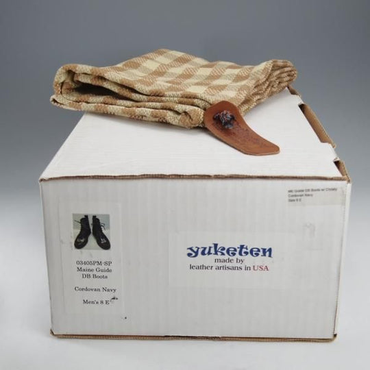 未使用★(米)YUKETEN/ユケテン 8E【貴重★コードバン/紺/Maine Guide DB Boots】レースアップブーツ/モカシン/メンズ★k330