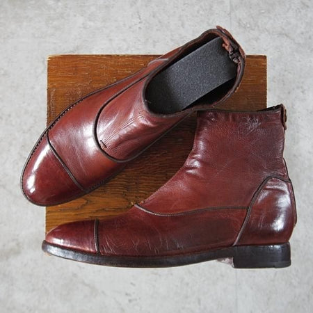 ★(伊)アルベルト・ファッシャーニ SIZE 40【★ジップブーツ/赤茶】カーフ/メンズ/ALBERTO FASCIANI★k333