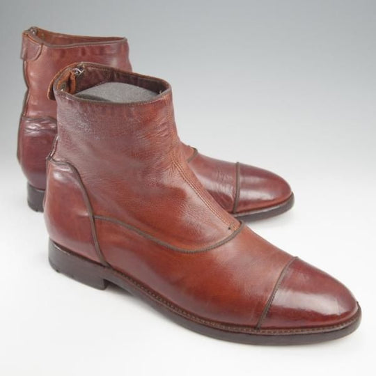 ★(伊)アルベルト・ファッシャーニ SIZE 40【★ジップブーツ/赤茶】カーフ/メンズ/ALBERTO FASCIANI★k333