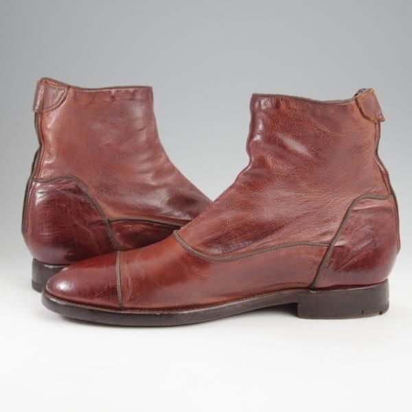 ★(伊)アルベルト・ファッシャーニ SIZE 40【★ジップブーツ/赤茶】カーフ/メンズ/ALBERTO FASCIANI★k333