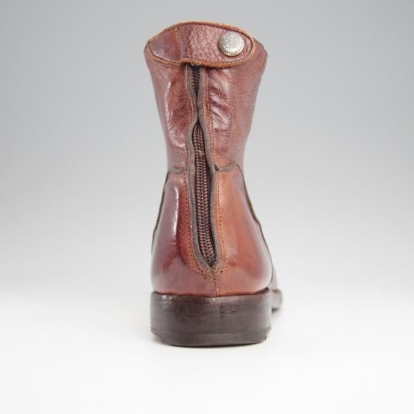 ★(伊)アルベルト・ファッシャーニ SIZE 40【★ジップブーツ/赤茶】カーフ/メンズ/ALBERTO FASCIANI★k333