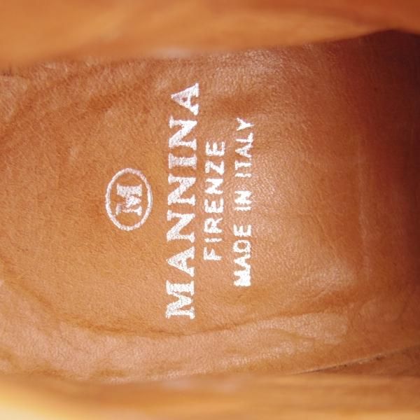 美品★(伊)マンニーナ UK6.5程度【貴重★オーダー品/ブラックラピド製法/チロリアンブーツ】カーフ/濃茶/メンズ/MANNINA★k336