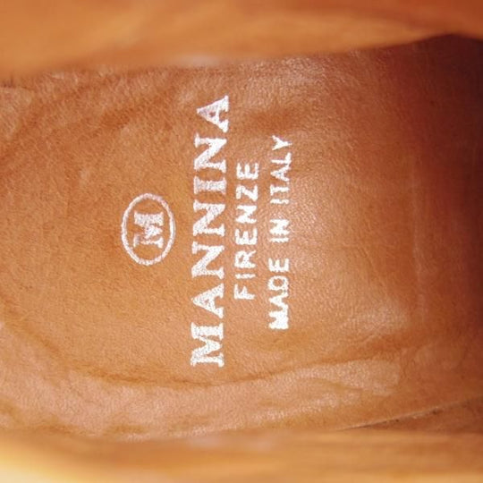 美品★(伊)マンニーナ UK6.5程度【貴重★オーダー品/ブラックラピド製法/チロリアンブーツ】カーフ/濃茶/メンズ/MANNINA★k336