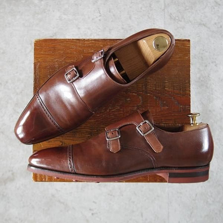 極上★クロケット&ジョーンズ 7D【ハンドグレードライン★ダイナイトソール仕様/SOUTHWELL】ダブルモンク/濃茶/Crockett&Jones★k339