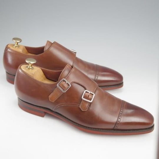 極上★クロケット&ジョーンズ 7D【ハンドグレードライン★ダイナイトソール仕様/SOUTHWELL】ダブルモンク/濃茶/Crockett&Jones★k339