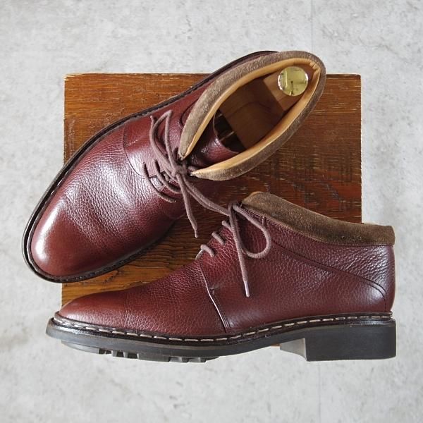 美品★ジョンロブ SIZE 7【貴重★KELSO/ケルソ/チャッカブーツ】アシュビーソール/シボ革×スエード/赤茶×茶/メンズ/JOHN LOBB★k341