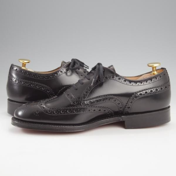 未使用★チャーチ 50F/UK5【貴重★73ラスト仕様のバーウッド/BRISBANE】ブリスベン/フルブローグ/黒/メンズ/Church'★k343