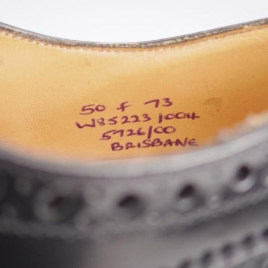 未使用★チャーチ 50F/UK5【貴重★73ラスト仕様のバーウッド/BRISBANE】ブリスベン/フルブローグ/黒/メンズ/Church'★k343