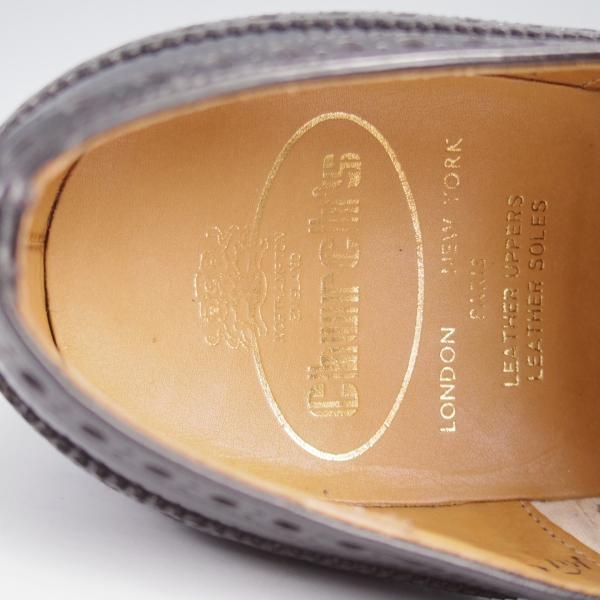 未使用★チャーチ 50F/UK5【旧チャーチ★73ラスト/ブックバインダーカーフ】3都市ロゴ/フルブローグ/黒/メンズ/Church'★k345