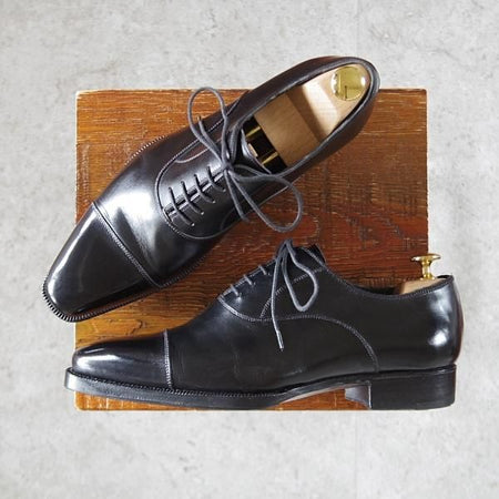 極上★(伊)メッカリエロ SIZE 5.5【★グッドイヤーウェルテッド製法/ストレートチップ/黒】カーフ/メンズ/MECCARIELLO★k346