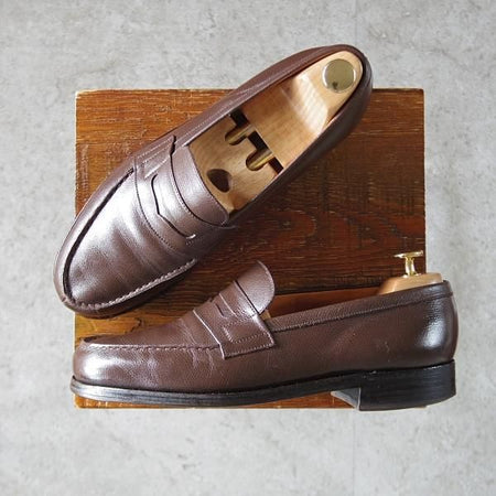 ★J.M.ウエストン 7C【現行定価￥137,500-★180/コインローファー/旧ロゴ】41ラスト/ヴィンテージ/濃茶/メンズ/Weston/ウェストン★k351