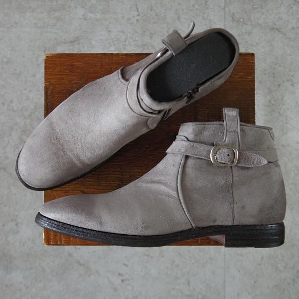 極上★(伊)Raparo/ラパーロ SIZE 7【★ジョッパーブーツ/サイドジップブーツ】スエード/灰/メンズ★k365