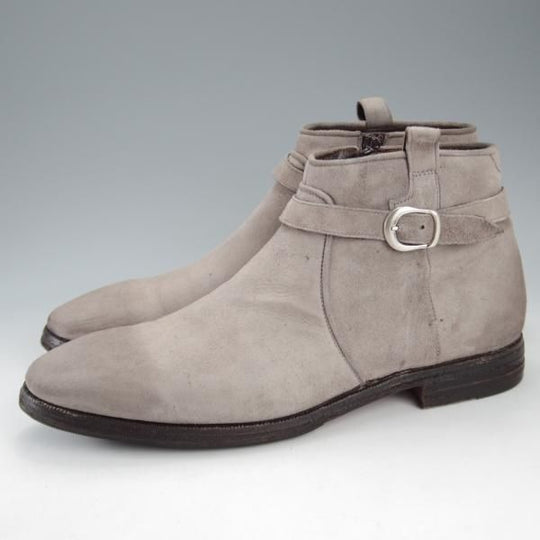 極上★(伊)Raparo/ラパーロ SIZE 7【★ジョッパーブーツ/サイドジップブーツ】スエード/灰/メンズ★k365