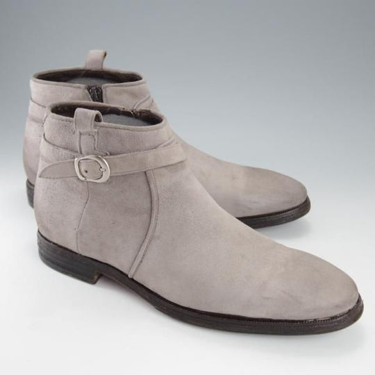 極上★(伊)Raparo/ラパーロ SIZE 7【★ジョッパーブーツ/サイドジップブーツ】スエード/灰/メンズ★k365