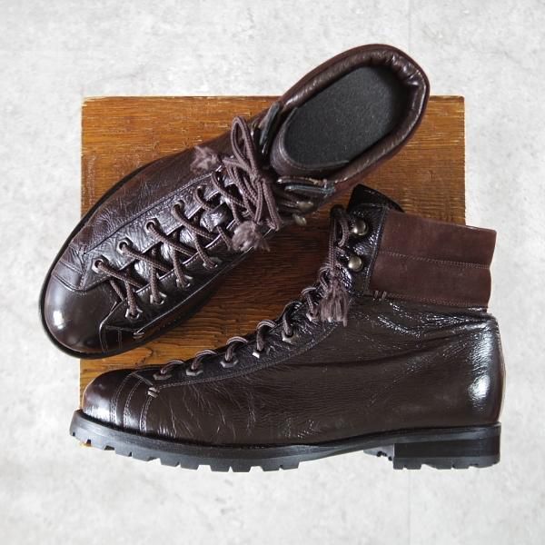 美品★(伊)Raparo/ラパーロ SIZE 6.5【★ブラックラピド製法/モンキーブーツ】レースアップブーツ/濃茶/メンズ★k368