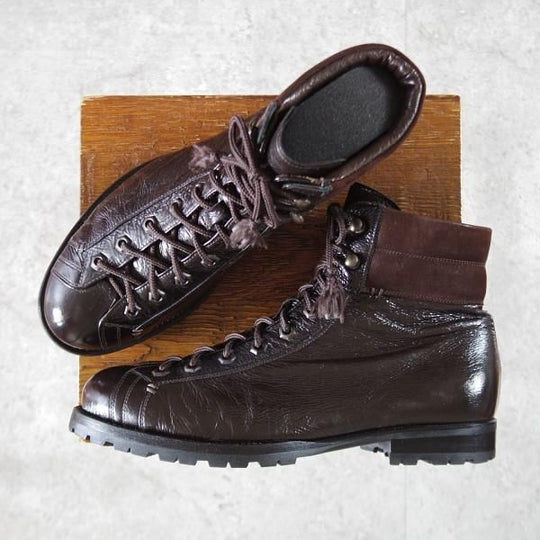 美品★(伊)Raparo/ラパーロ SIZE 6.5【★ブラックラピド製法/モンキーブーツ】レースアップブーツ/濃茶/メンズ★k368