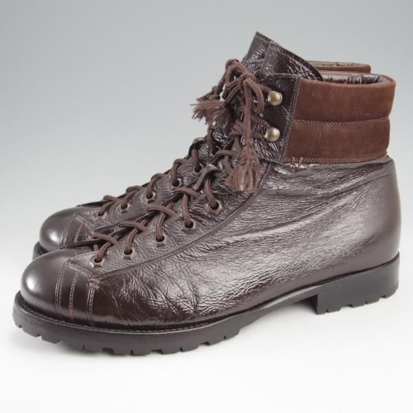 美品★(伊)Raparo/ラパーロ SIZE 6.5【★ブラックラピド製法/モンキーブーツ】レースアップブーツ/濃茶/メンズ★k368