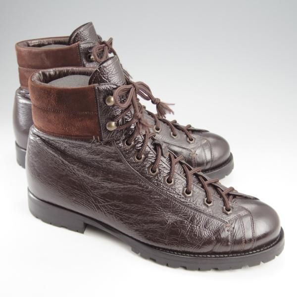 美品★(伊)Raparo/ラパーロ SIZE 6.5【★ブラックラピド製法/モンキーブーツ】レースアップブーツ/濃茶/メンズ★k368