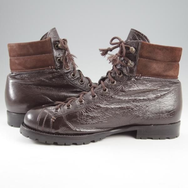 美品★(伊)Raparo/ラパーロ SIZE 6.5【★ブラックラピド製法/モンキーブーツ】レースアップブーツ/濃茶/メンズ★k368
