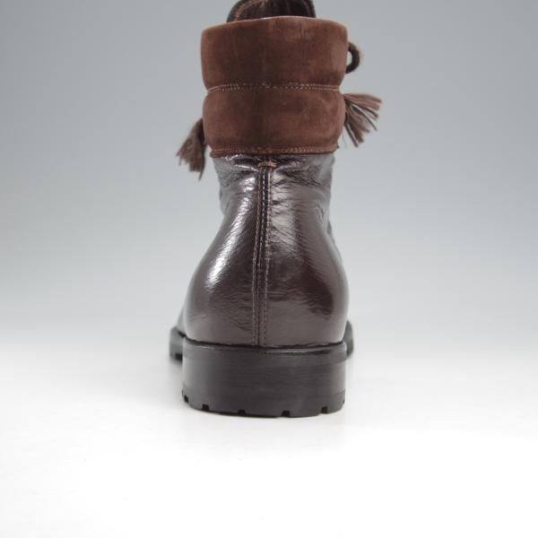美品★(伊)Raparo/ラパーロ SIZE 6.5【★ブラックラピド製法/モンキーブーツ】レースアップブーツ/濃茶/メンズ★k368