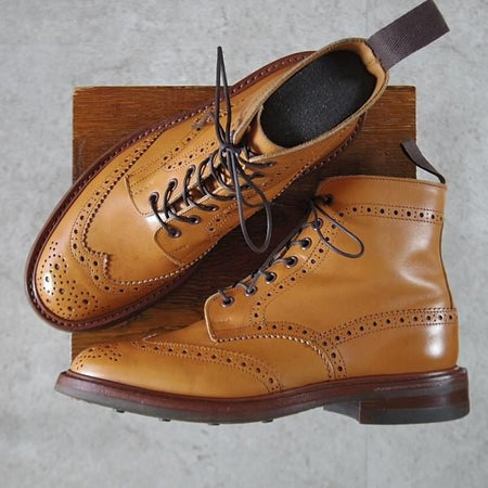 ★トリッカーズ SIZE 7.5【定価￥104,500-★ダイナイトソール仕様/MALTON/エイコンアンティーク】カントリーブーツ/薄茶/Tricker's★k369