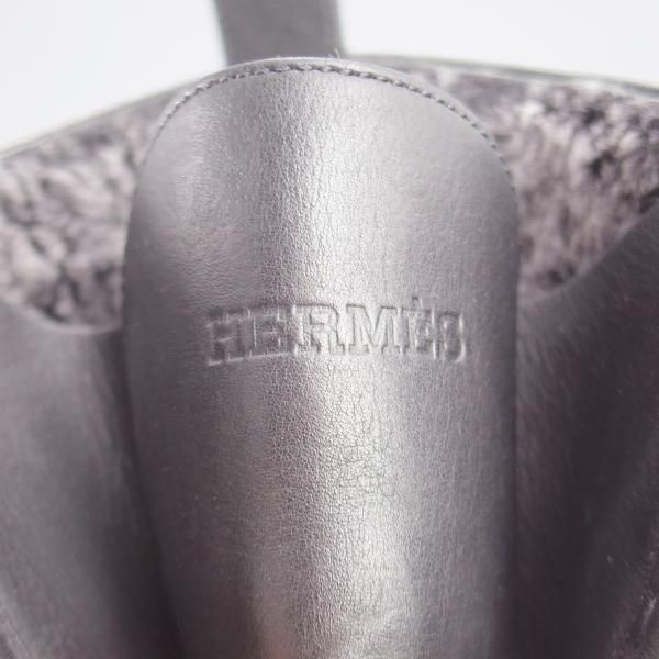 極美品★(伊製)HERMES/エルメス SIZE 40【貴重★チロリアンブーツ/ストラップ】カーフ/黒/メンズ★k370
