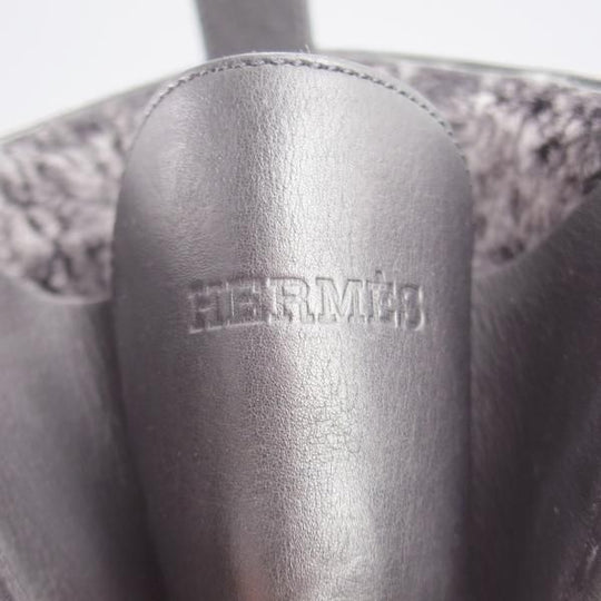 極美品★(伊製)HERMES/エルメス SIZE 40【貴重★チロリアンブーツ/ストラップ】カーフ/黒/メンズ★k370