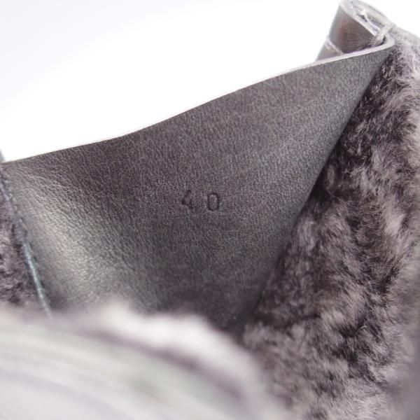 極美品★(伊製)HERMES/エルメス SIZE 40【貴重★チロリアンブーツ/ストラップ】カーフ/黒/メンズ★k370