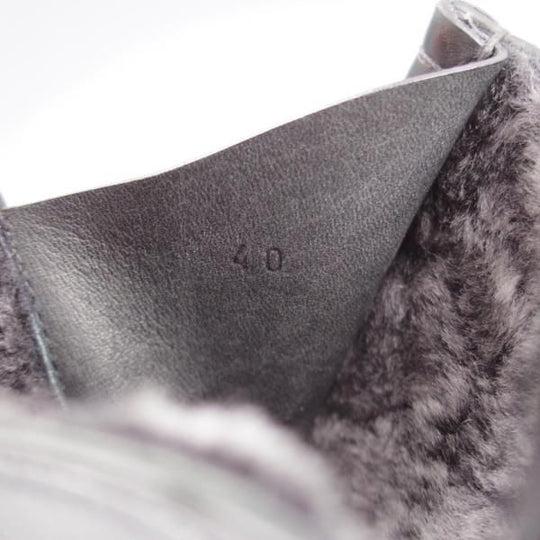 極美品★(伊製)HERMES/エルメス SIZE 40【貴重★チロリアンブーツ/ストラップ】カーフ/黒/メンズ★k370