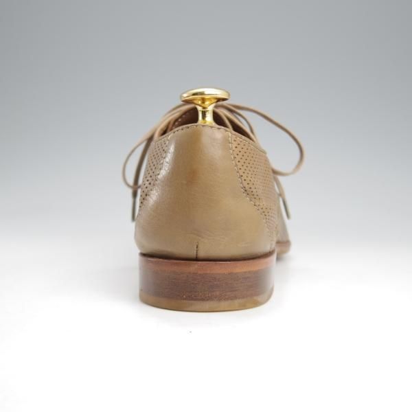 極上★(伊)セルジオロッシ UK6程度【★プレーントゥ/薄茶】ダービーシューズ/パンチングレザー/メンズ/sergio rossi★k371