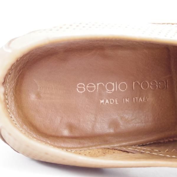 極上★(伊)セルジオロッシ UK6程度【★プレーントゥ/薄茶】ダービーシューズ/パンチングレザー/メンズ/sergio rossi★k371
