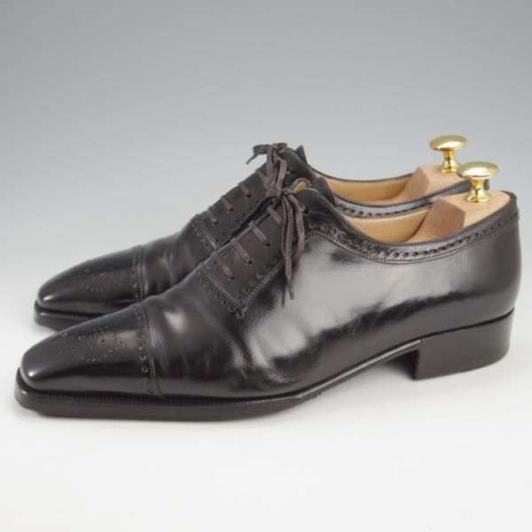 ★(伊)アルティオリ SIZE 6【定価15万円以上★セミブローグ/黒】カーフ/メンズ/ARTIOLI★k372