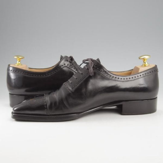 ★(伊)アルティオリ SIZE 6【定価15万円以上★セミブローグ/黒】カーフ/メンズ/ARTIOLI★k372