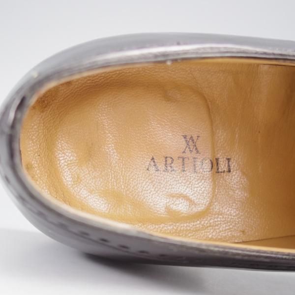 ★(伊)アルティオリ SIZE 6【定価15万円以上★セミブローグ/黒】カーフ/メンズ/ARTIOLI★k372