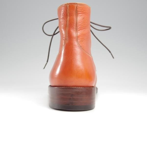 極上★(伊)マンニーナ UK6.5程度【貴重★オーダー品/レースアップブーツ】カーフ/茶/メンズ/MANNINA★k374