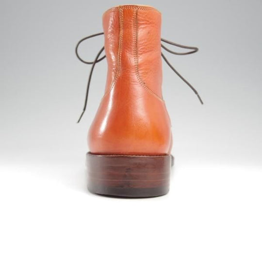 極上★(伊)マンニーナ UK6.5程度【貴重★オーダー品/レースアップブーツ】カーフ/茶/メンズ/MANNINA★k374