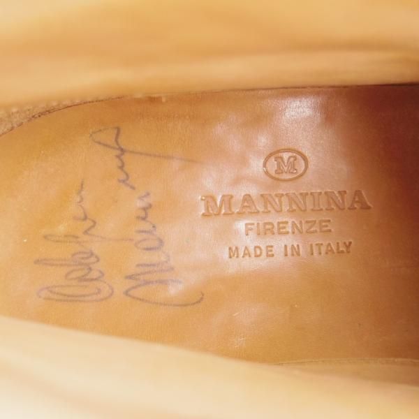 極上★(伊)マンニーナ UK6.5程度【貴重★オーダー品/レースアップブーツ】カーフ/茶/メンズ/MANNINA★k374