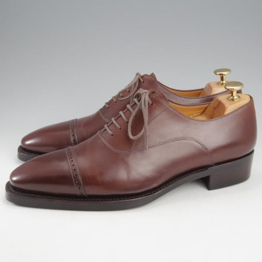 ★Perfetto/ペルフェット SIZE 7.5【グッドイヤーウェルテッド製法★パンチドキャップトゥ/PF1014HK】カーフ/濃茶/メンズ★k375