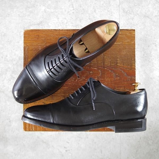 極美品★RAYMAR/レイマー SIZE 7【ハンドソーンウェルテッド製法★レベルソ仕立て/PAUL】ストレートチップ/ベガノカーフ/黒/メンズ★k382