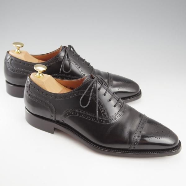 極美品★スコッチグレイン SIZE 25【2020年限定モデル★KUROBAKO2020/純正シューツリー付き/20201】セミブローグ/黒/SCOTCH GRAIN★k383