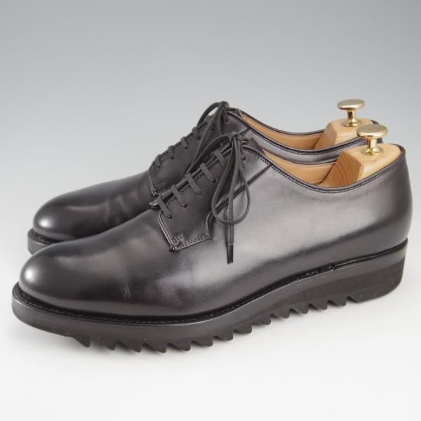 極上★(伊)F.LLIジャコメッティ SIZE 42【定価￥102,600-★FG173/プレーントゥ/シャークソール】MASSIMO/黒/メンズ/Giacometti★k384