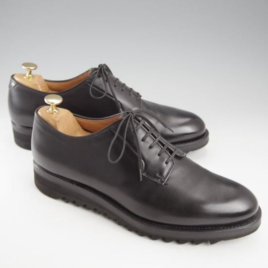 極上★(伊)F.LLIジャコメッティ SIZE 42【定価￥102,600-★FG173/プレーントゥ/シャークソール】MASSIMO/黒/メンズ/Giacometti★k384