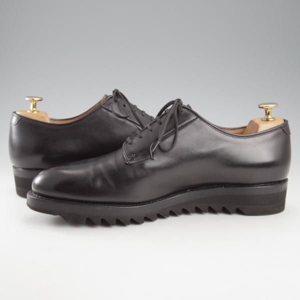 極上★(伊)F.LLIジャコメッティ SIZE 42【定価￥102,600-★FG173/プレーントゥ/シャークソール】MASSIMO/黒/メンズ/Giacometti★k384