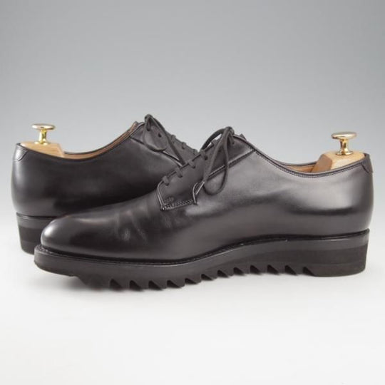 極上★(伊)F.LLIジャコメッティ SIZE 42【定価￥102,600-★FG173/プレーントゥ/シャークソール】MASSIMO/黒/メンズ/Giacometti★k384