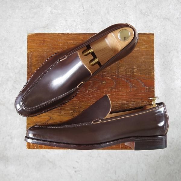 未使用★(HM)ギルド・オブ・クラフツ US7D【税込上代￥243,000-★Millies/ハンドソーンウェルテッド製法】ローファー/カーフ/濃茶★k388