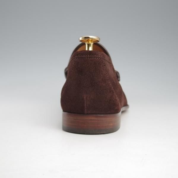 極美品★(伊)GUCCI/グッチ SIZE 6【★ホースビットローファー/濃茶】スエード/スリッポン/メンズ★k389